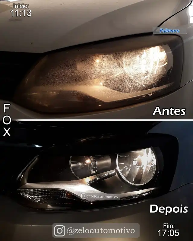 Remoção de Craquelados dos Faróis de um Fox