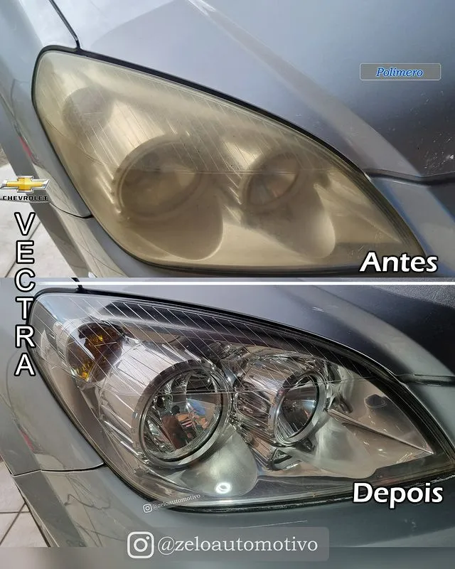 Limpeza dos faróis de um Vectra