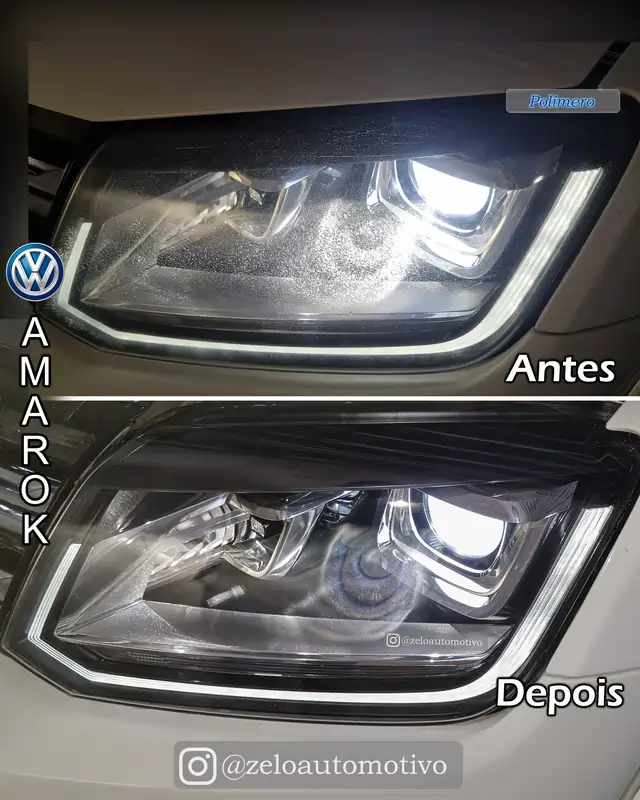 Imagem do resultado da Remoção de trincas, dos faróis da Amarok